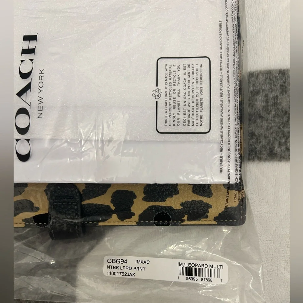 Coach Leopard Print Notebook Cover - Black & Tan - Picture 5 of 6